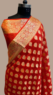 Pure Chiffon Khaddi Banarasi Saree - The Handlooms