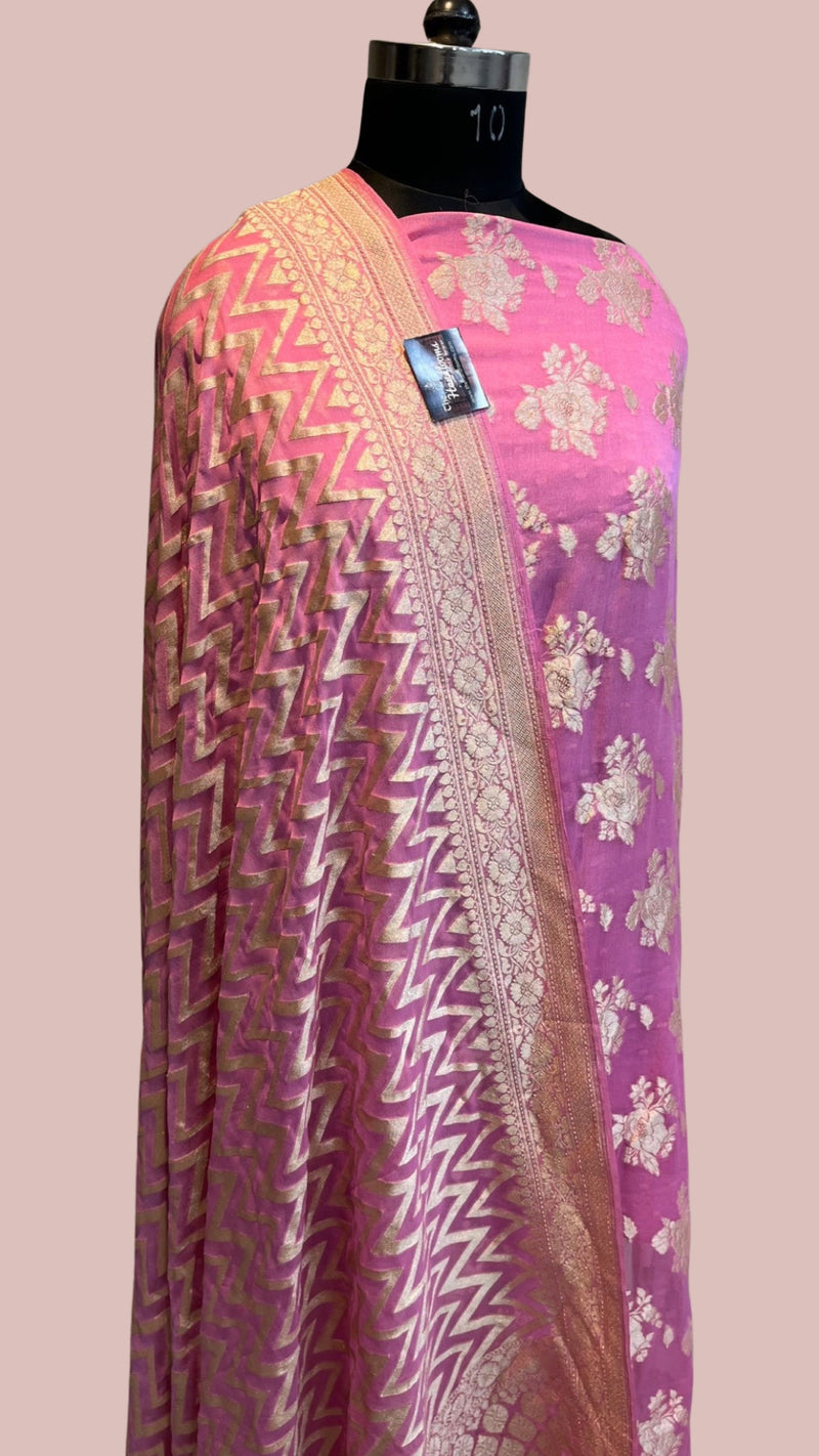 Khaddi Georgette Banarasi Dress material - The Handlooms