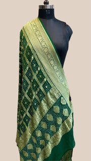 Georgette Banarasi Bandhej Handloom Dupatta - The Handlooms