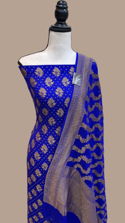 Khaddi Georgette Banarasi Dress material - Antique Zari - The Handlooms
