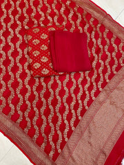 Khaddi Georgette Banarasi Dress material - Antique Zari - The Handlooms