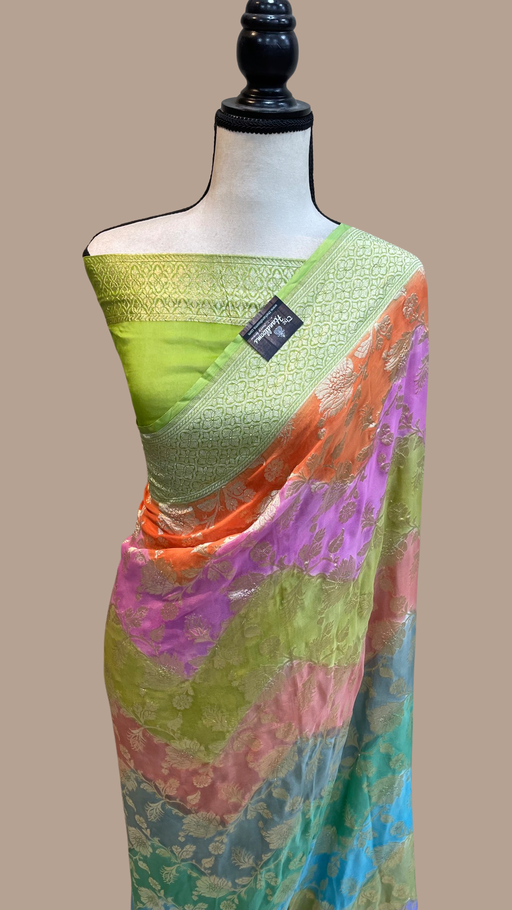 Pure Khaddi Georgette Handloom Banarasi Saree - The Handlooms