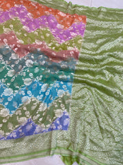 Pure Khaddi Georgette Handloom Banarasi Saree - The Handlooms