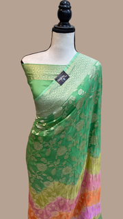 Pure Khaddi Georgette Handloom Banarasi Saree - The Handlooms