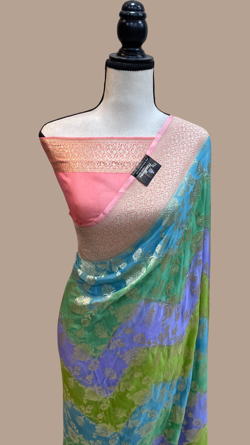 Pure Khaddi Georgette Handloom Banarasi Saree - The Handlooms