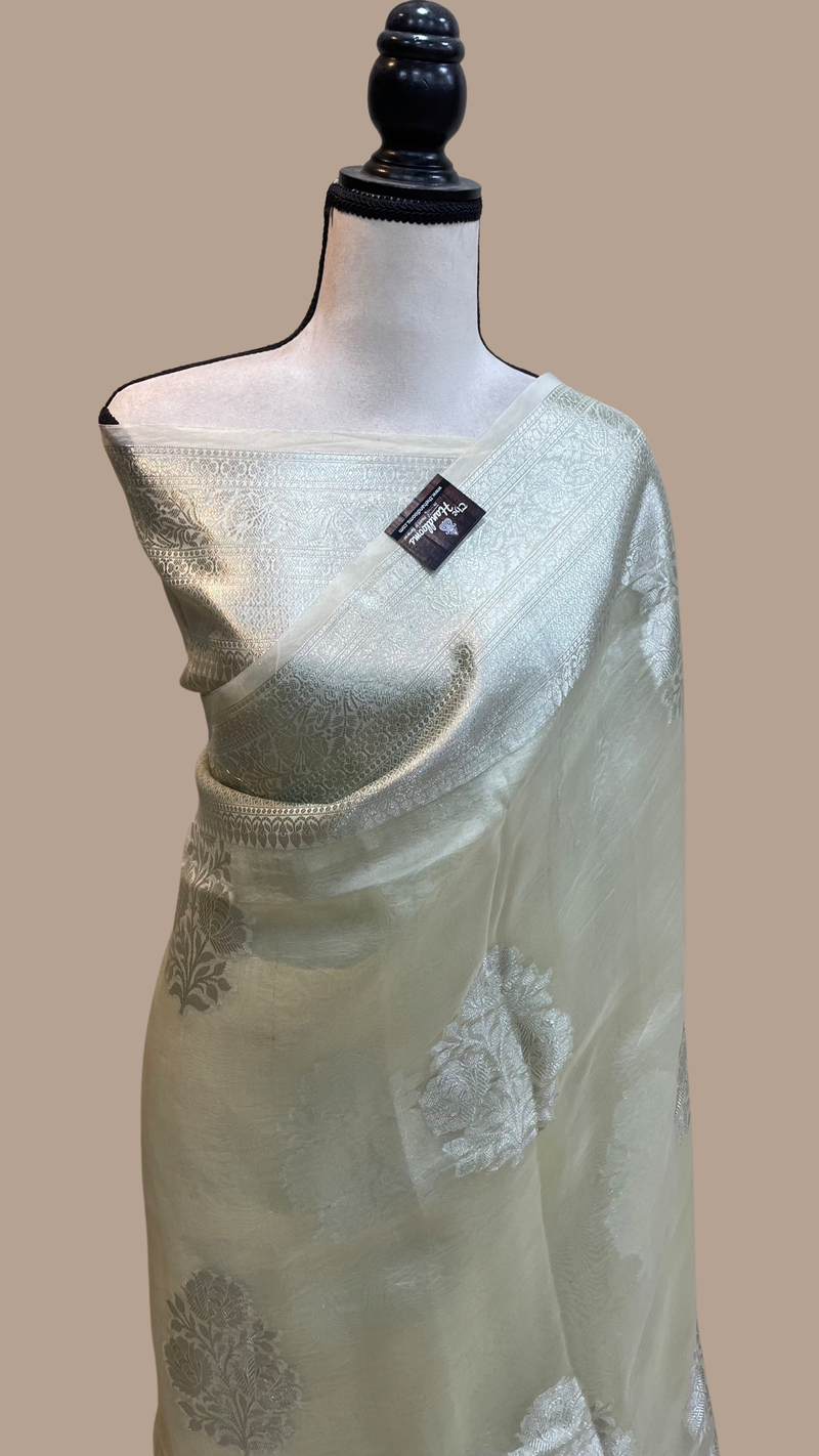 Pure Kora Handloom Banarasi Saree - The Handlooms
