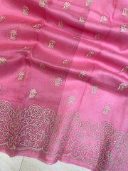 Pure organza Chikankari Handloom Banarasi Saree - The Handlooms