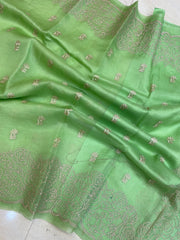 Pure organza Chikankari Handloom Banarasi Saree - The Handlooms