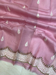 Pure organza Chikankari Handloom Banarasi Saree - The Handlooms