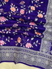 Pure Organza Chikankari Handloom Banarasi Saree - The Handlooms