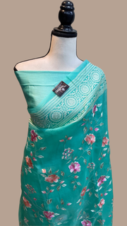 Pure Organza Chikankari Handloom Banarasi Saree - The Handlooms