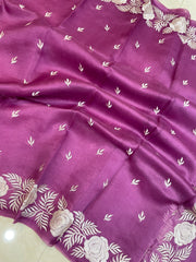 Pure Organza Chikankari Handloom Banarasi Saree - The Handlooms