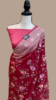 Pure Organza Chikankari Handloom Banarasi Saree - The Handlooms