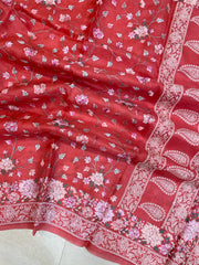Pure Organza Chikankari Handloom Banarasi Saree - The Handlooms