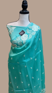 Pure Organza Chikankari Handloom Banarasi Saree - The Handlooms