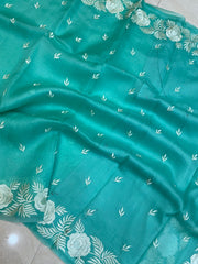 Pure Organza Chikankari Handloom Banarasi Saree - The Handlooms