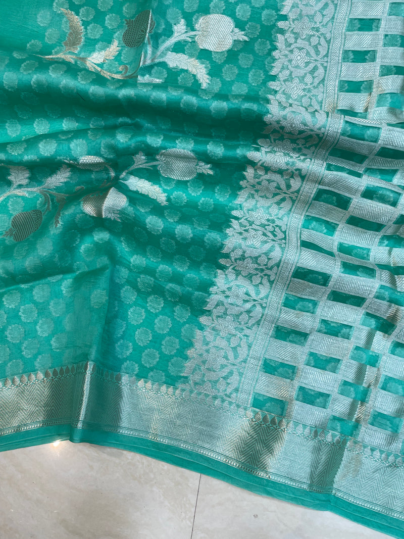 Pure Kora Handloom Banarasi Saree - The Handlooms