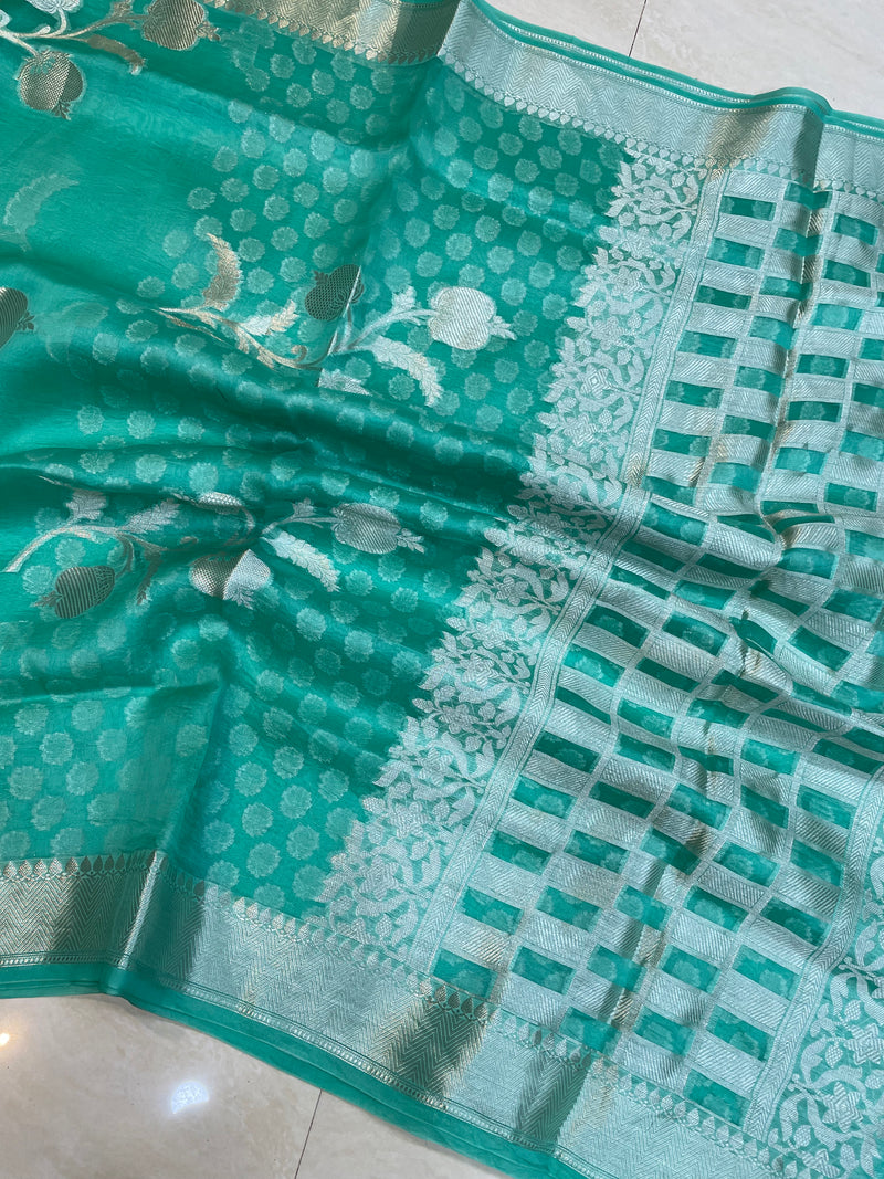 Pure Kora Handloom Banarasi Saree - The Handlooms